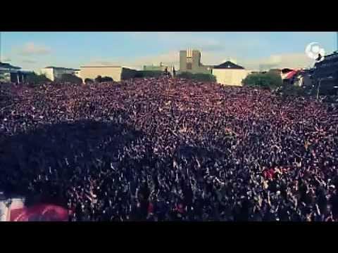 Евро-2016. Всё население Исландии исполняет боевой клич :)