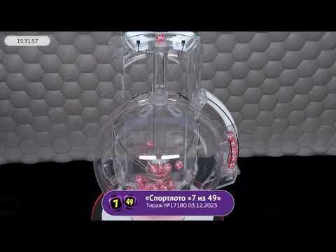 Столото представляет | Лотерея «Спортлото «7 из 49». Тираж № 17180 от 03.12.2023 г.