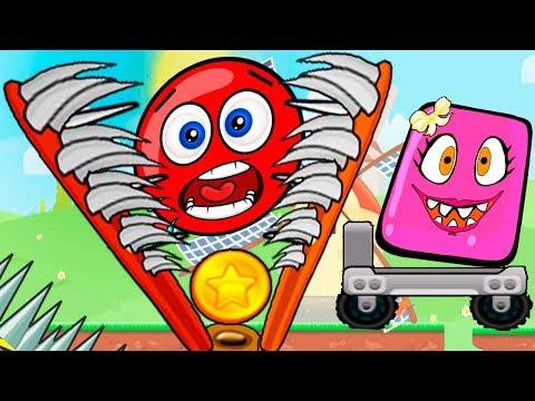 МУЛЬТИК про КРАСНЫЙ ШАРИК и Розовый Шар (квадрат) Девочка - Red Ball только для детей! Серия 5