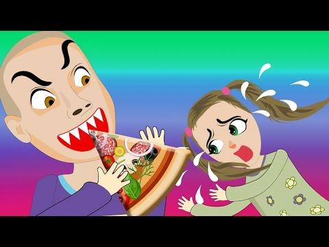 Cartoon Bad Baby Victoria Annabelle Scramble Giant Pizza Funny Story! Freak Daddy Toy