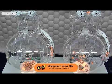 Столото представляет | Лотерея «Спортлото «4 из 20». Тираж №3318  от 01.06.2021 г.