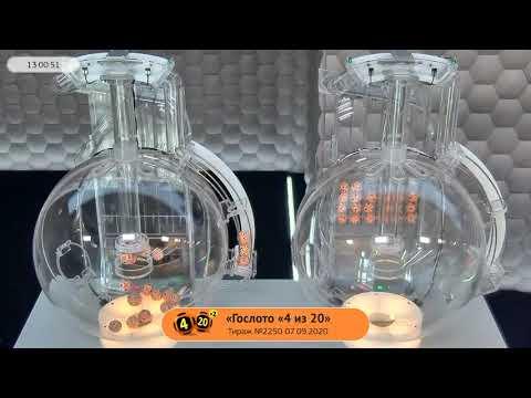 Столото представляет | Лотерея «Гослото «4 из 20». Тираж № 2250 от 07.09.2020 г.