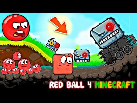 НОВЫЕ МОНСТРЫ ИЗ МАИНКРАФТ КРАСНЫЙ ШАРИК 4 - ПОДЗЕМНЫЕ ХОДЫ мультик игра для детей шар RED BALL 4