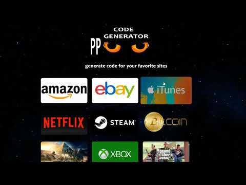 Generate giftcards and code for your favorite sites