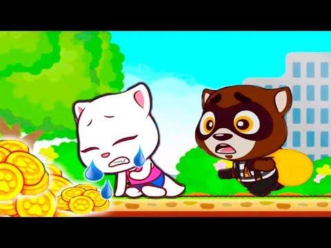 ГОВОРЯЩИЙ ТОМ БЕГ ЗА СЛАДОСТЯМИ #17 ДРУЗЬЯ Анджела Мультфильм! Мультик игра   Talking Tom Candy Run
