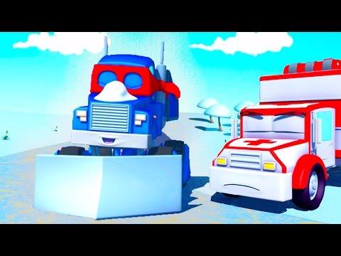 Carl  the Super Truck and the Snowplow in Car City | Trucks Cartoon for kids