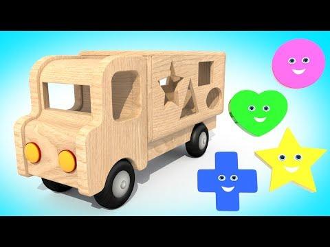 Мультик Про Машинки / Деревянная Машинка и Фигурки / Учим Цвета и Фигуры / Волшебство ТВ