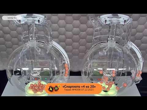Столото представляет | Лотерея «Спортлото «4 из 20». Тираж № 4058 от 07.12.2021 г.