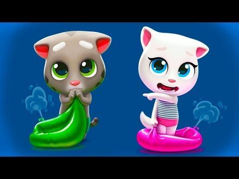 ГОВОРЯЩИЙ ТОМ АКВАПАРК #9 Анджела Хэнк Бен и Джинджер мультик игра видео для детей Talking Tom Pool