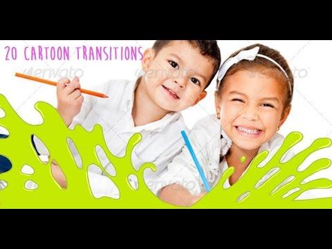Cartoon Transitions Pack | After Effects template "Download now"