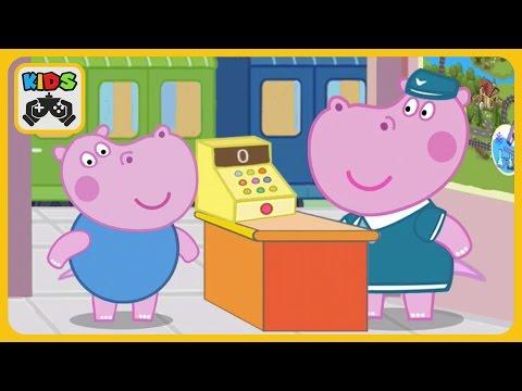 Гиппо Пеппа Железнодорожная станция - мультик игра для детей | Hippo Peppa Railway Station