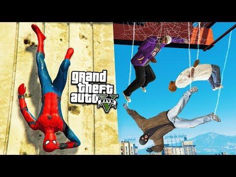 ЧЕЛОВЕК ПАУК И РЕАЛЬНАЯ ЖИЗНЬ СУПЕРГЕРОЕВ ГТА 5 МОДЫ! ОБЗОР МОДА GTA 5 видео игра мультик для детей