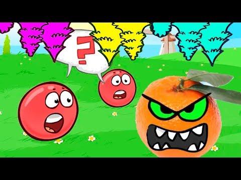 КРАСНЫЙ ШАР против ОВОЩЕЙ и ФРУКТОВ - Смотреть ИГРУ как МУЛЬТИК - Red Ball 4 для детей малышей