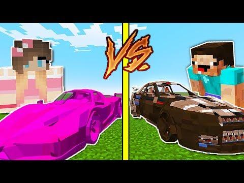 МАШИНА ДЕВУШКИ ПРОТИВ МАШИНЫ НУБА В МАЙНКРАФТ ! КАК НУБ ПОСТРОИЛ МАШИНУ В MINECRAFT МУЛЬТИК