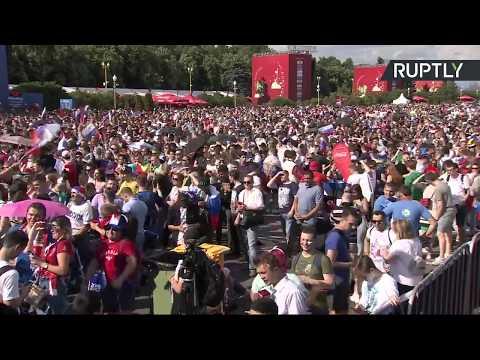 Болельщики в фан-зоне на Воробьёвых горах — LIVE