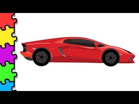 Мультики про машинки.  Красная Гоночная Машина.  Мультик Пазл