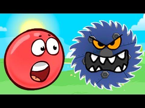 КРАСНЫЙ ШАР против МАШИНКИ - Смотреть ИГРУ как МУЛЬТИК - Red Ball 4 для детей малышей