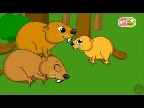 Beaver family baby cartoon