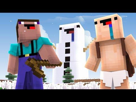 НУБИК И НУБ ПОСТРОИЛИ СНЕГОВИК МУТАНТ В МАЙНКРАФТ ! НУБ ПРОТИВ ПРО МУЛЬТИК MINECRAFT ! СНЕГОВИК НУБ