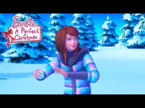 Сестры играют в снежки! Барби: новогодний мультик.