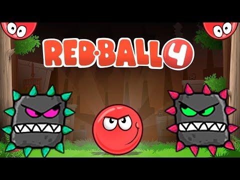 КРАСНЫЙ ШАР и СУПЕРГЕРОИ В МАСКАХ - Смотреть ИГРУ как МУЛЬТИК - Red Ball 4 для детей малышей