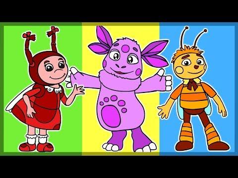 Мультик. Раскраска. Лунтик. Учим цвета. Learn Colors. Каляка.