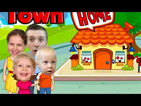 Смешное ВИДЕО ДЛЯ ДЕТЕЙ Семейная игра как мультик про Семью развлекательная игра My Town Home
