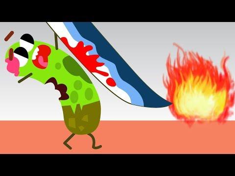ЗОМБИ СОСИСКА бегает на КУХНЕ! Убегаем от НОЖА и Острых ЛЕЗВИЙ Мультик Игра Беги Сосиска Беги