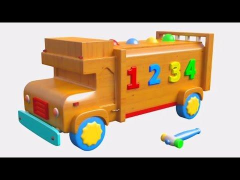 Learn Colors and Numbers with Wooden Truck Toy Cartoon | Learning Colours and Numbers for Children