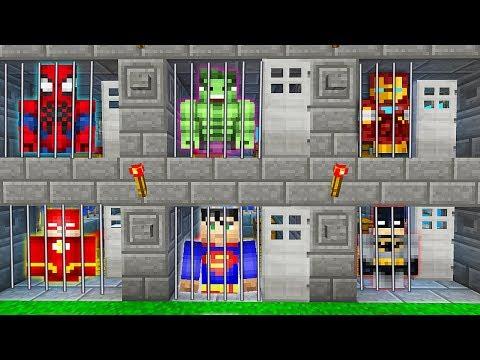 ВСЕ СУПЕРГЕРОИ ПОПАЛИ В ТЮРЬМУ В МАЙНКРАФТ ! Нуб против Супермен, Флеш, Халк в Minecraft Мультик