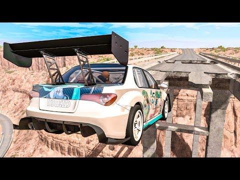 Сломанный мост Разбитая дорога Авария на скорости Игровой мультик для мальчиков про машинки и гонки