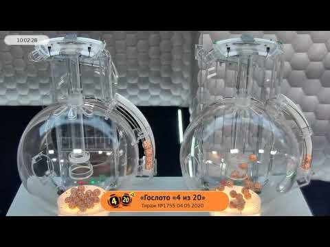 Столото представляет | Лотерея «Гослото «4 из 20». Тираж № 1755 от 04.05.2020 г.
