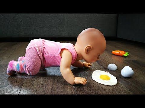 Куклы Пупсики НЕЛЬЗЯ КУШАТЬ С ПОЛА! Мультик Для детей Игрушки Еда Девочки играют