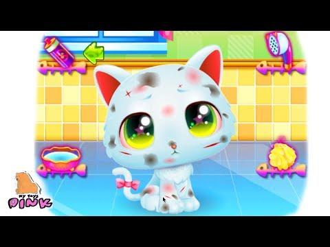 БРОШЕННЫЙ КОТЕНОК! Fun Pet Care Play with Little Kitten - Игра Мультик для Девочек с Май Тойс Пинк