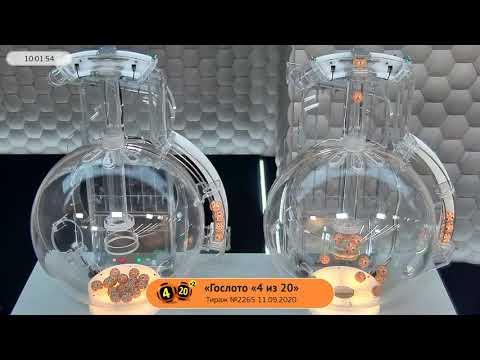 Столото представляет | Лотерея «Гослото «4 из 20». Тираж № 2265 от 11.09.2020 г.