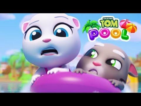 Аквапарк Говорящий котенок Том Бассейн Мультик ИГРА Talking Tom Pool игровое видео для детей 2 серия