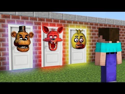 КАКУЮ СТРАШНУЮ ДВЕРЬ ВЫБЕРЕТ НУБ В МАЙНКРАФТ? АНИМАТРОНИКИ ФНАФ FNAF Майнкрафт Видео Мультик Чика