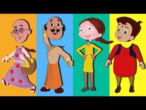 Chhota Bheem, Chutki, Motu Patlu Wrong Head | Learn Colors Cartoon in Hindi