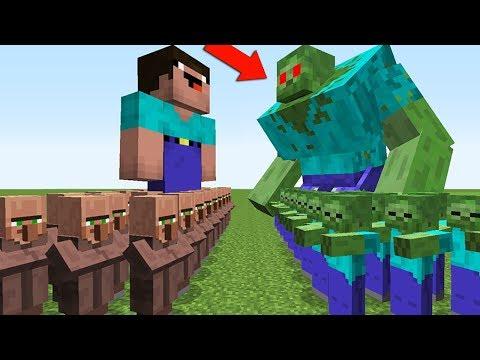 НУБ ЗАЩИЩАЕТ ДЕРЕВНЮ ЖИТЕЛЕЙ ОТ 1000 ЗОМБИ И МУТАНТА В МАЙНКРАФТ ! MINECRAFT Мультик Сериал