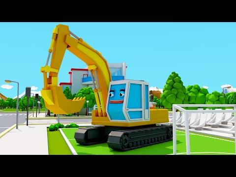 The Yellow Excavator Cars& Trucks construction Cartoon for Children