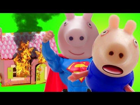 Свинка Пеппа Мультик с игрушками СУПЕРМЕН спас ДЖОРДЖА Peppa Pig Cartoon