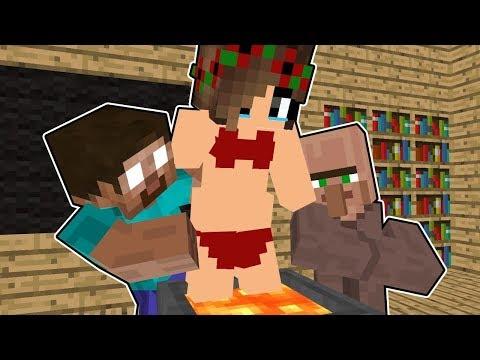 Жители поймали Вампира Девушку Майнкрафт ПЕ выживание моды видео игра мультик для детей Minecraft PE