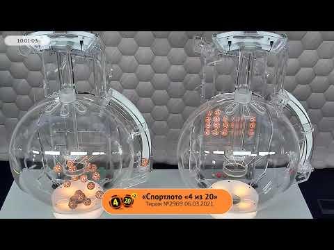 Столото представляет | Лотерея «Спортлото «4 из 20». Тираж № 2969 от 06.03.2021 г.
