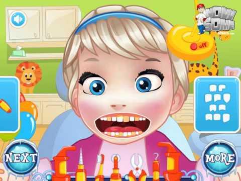 У маленькой Эльзы проблемы с зубами Детский мультик игра