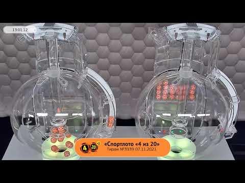 Столото представляет | Лотерея «Спортлото «4 из 20». Тираж № 3939 от 07.11.2021 г.