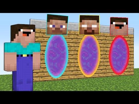КАКОЙ ПОРТАЛ В МАЙНКРАФТ НУБ выберет ? ХЕРОБРИН ~ НУБИК ~ ПРО ! ЧТО ВЫБЕРЕТ ПРО MINECRAFT Мультик