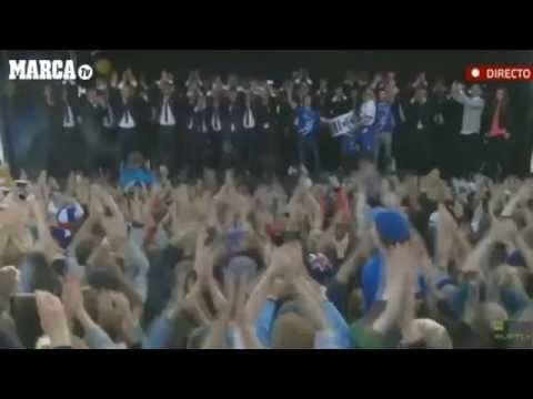 Евро-2016. 15000 викингов исполняют боевой клич. Исландия вернулась домой