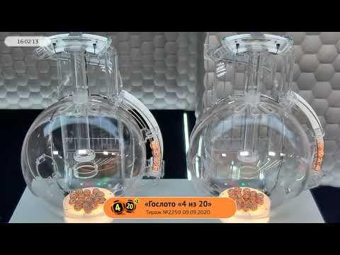 Столото представляет | Лотерея «Гослото «4 из 20». Тираж № 2259 от 09.09.2020 г.