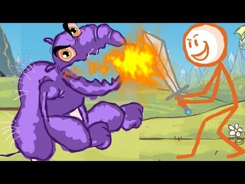 Игра мультик для детей рисуем StickMan EPIK 2 Нападение злых кустов #svg