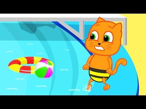 Cats Family - Cartoon for Kids | New Episode #6 | Cats Play at the Swimming Pool